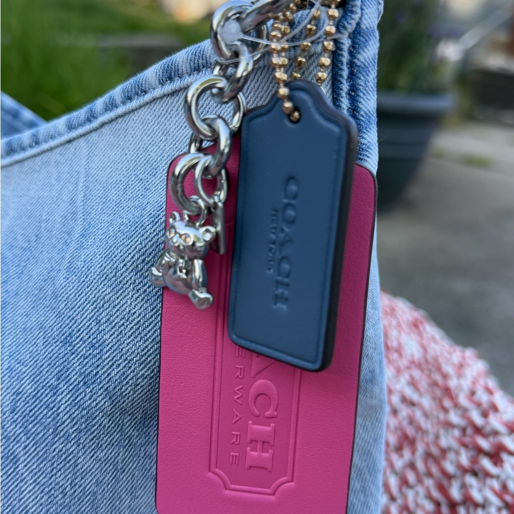 Coach Laurel Shoulder Bag In Loved Denim With Charms. NWT. - Picture 5 of 11